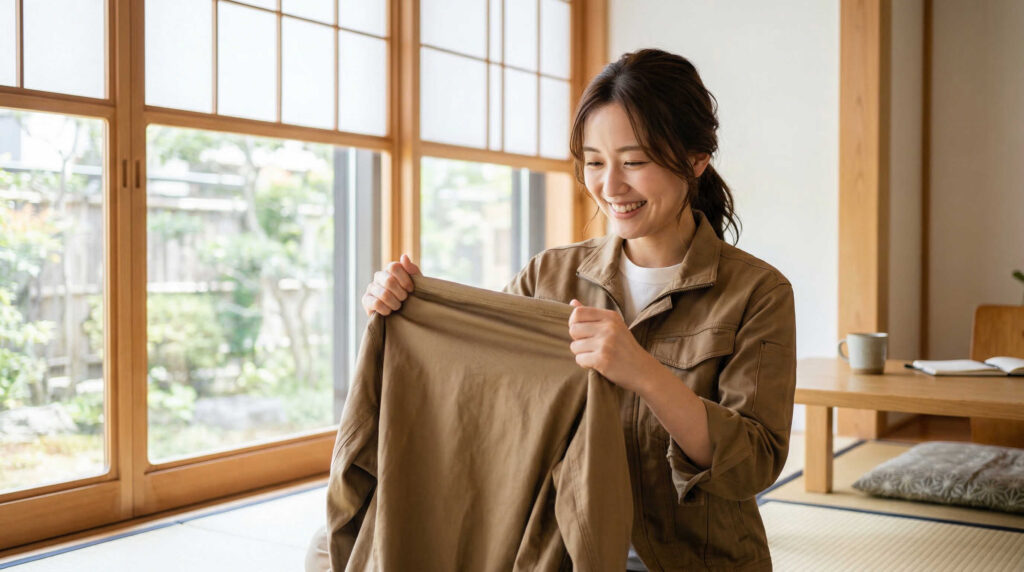 アイロン不要の作業着に使われる素材・加工の種類
