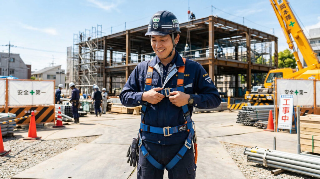 チェックポイント③安全帯・ハーネスを着けた状態で確認する