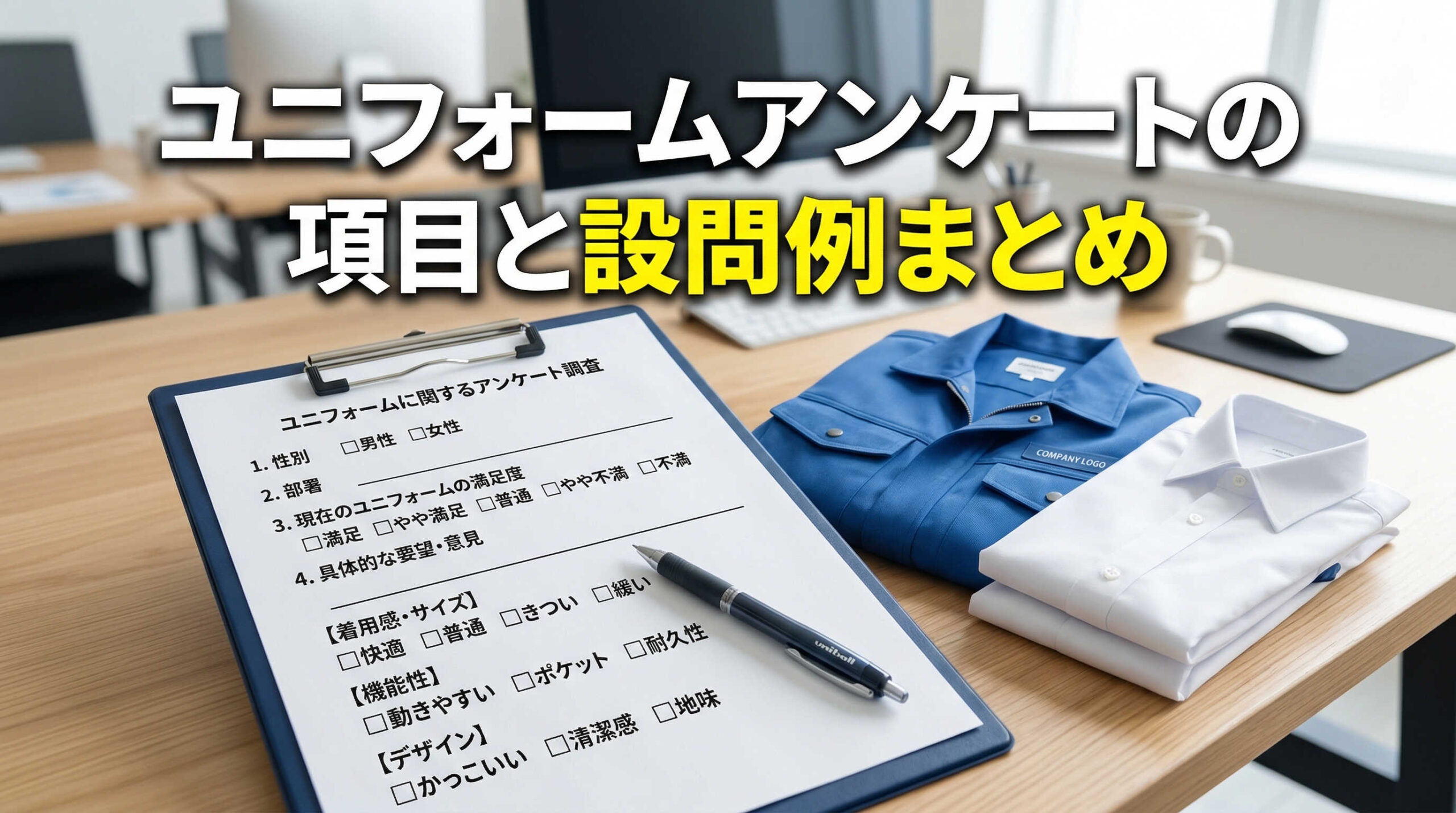 ユニフォームアンケートの項目と設問例まとめ
