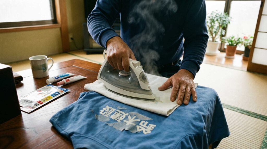 作業服のプリントが剥がれた時の自力での直し方