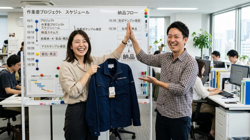 作業着OEMを依頼する流れ：相談から納品まで