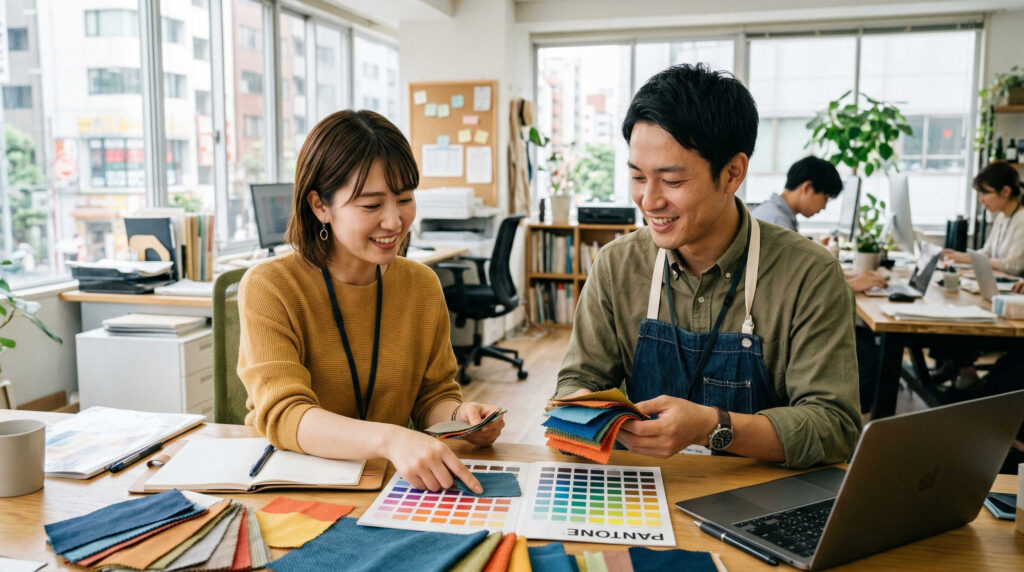 作業着にコーポレートカラーを正確に再現することは可能か？
