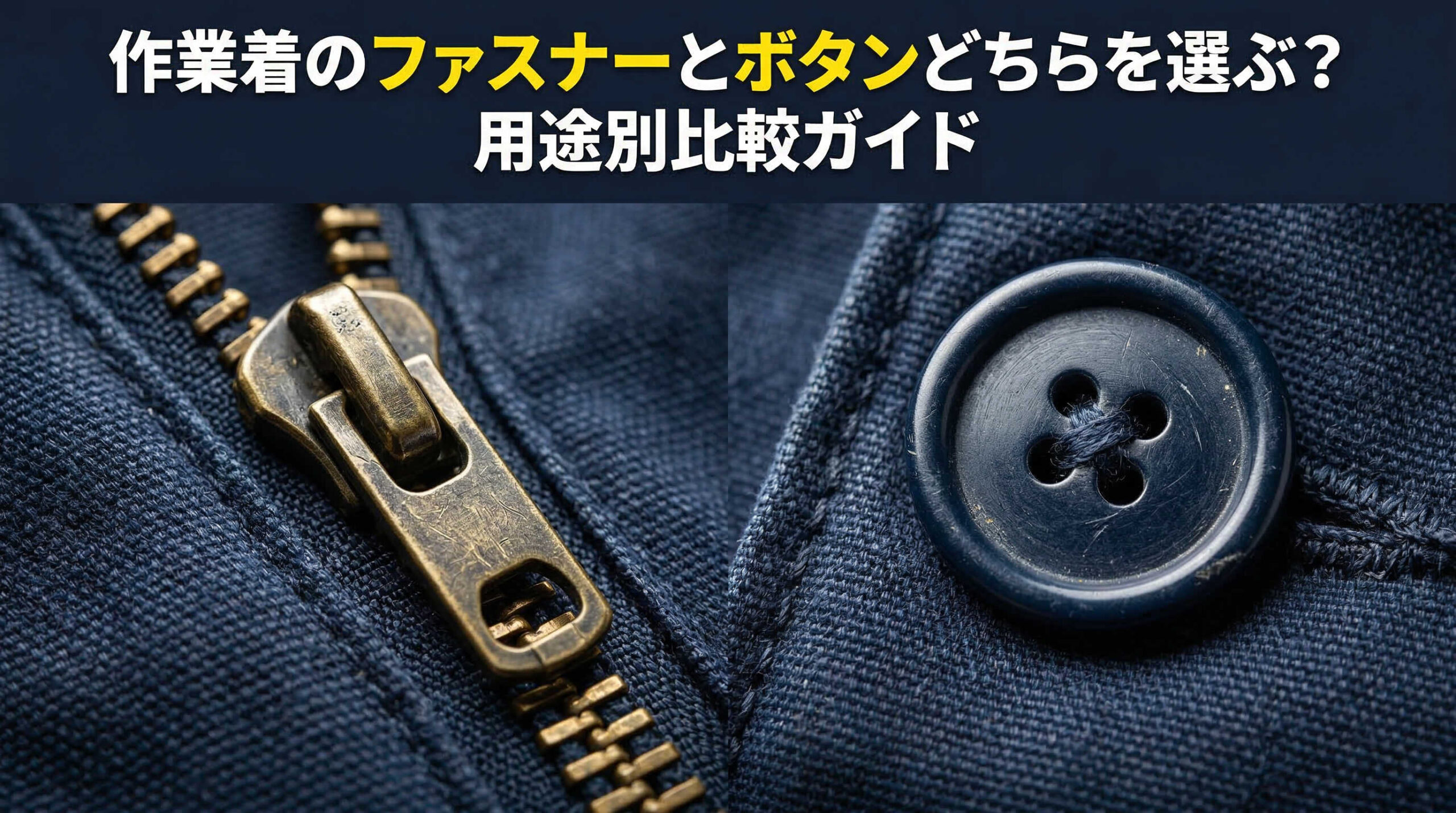 作業着のファスナーとボタンどちらを選ぶ？用途別比較ガイド