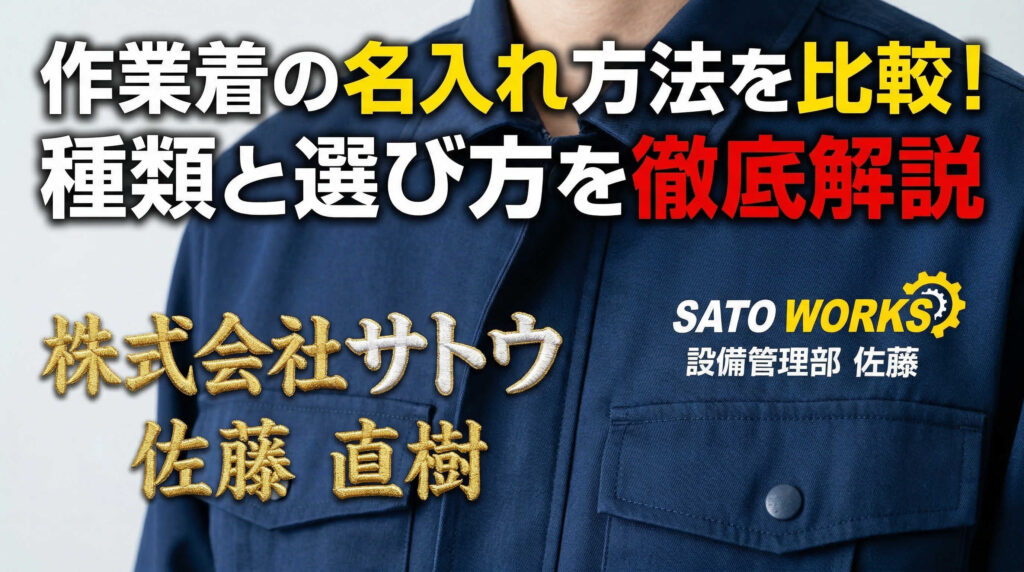 作業着の名入れ方法を比較！種類と選び方を徹底解説