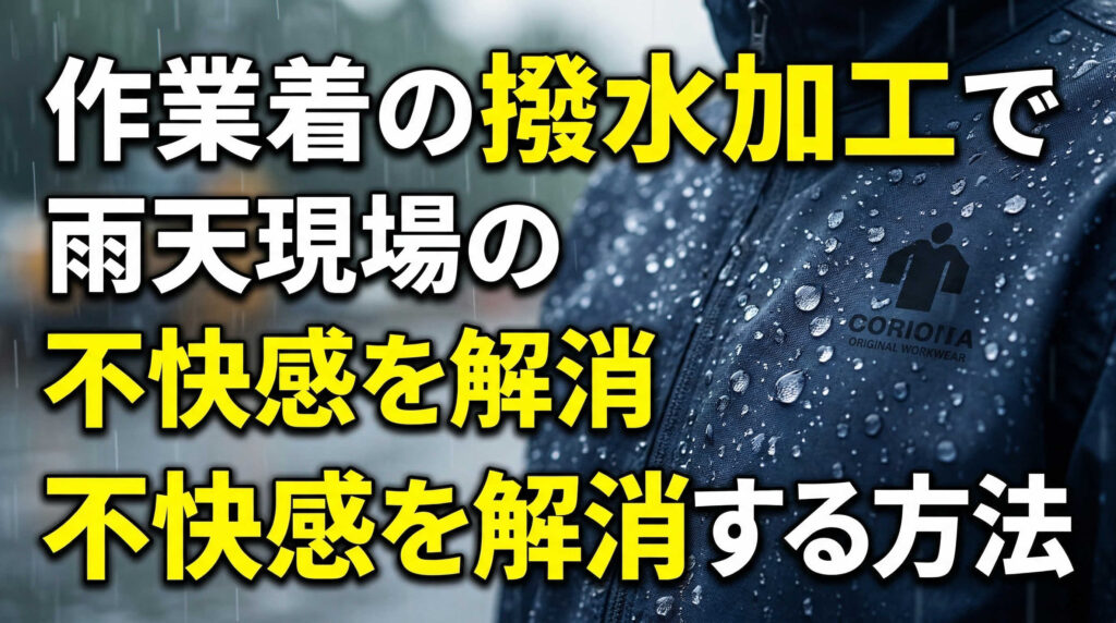 作業着の撥水加工で雨天現場の不快感を解消する方法