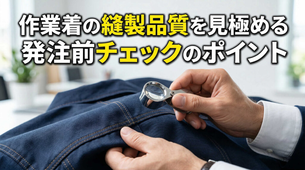 作業着の縫製品質を見極める発注前チェックのポイント