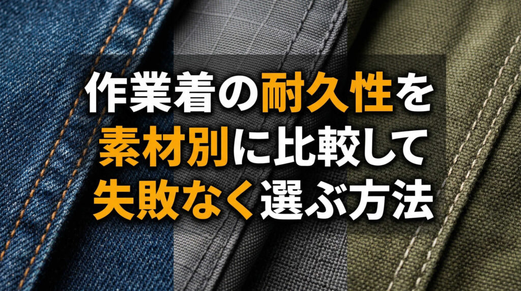 作業着の耐久性を素材別に比較して失敗なく選ぶ方法