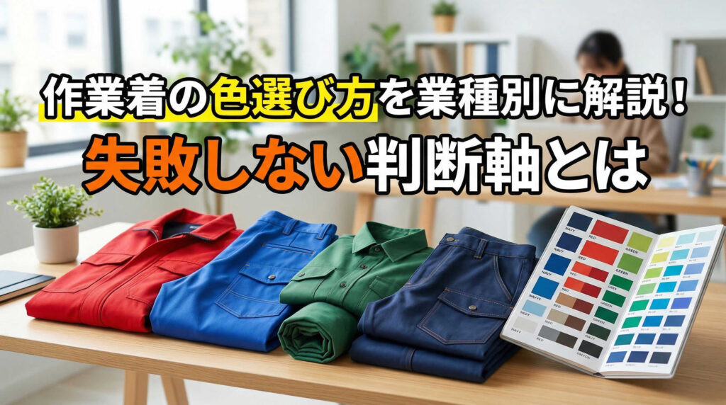 作業着の色選び方を業種別に解説！失敗しない判断軸とは