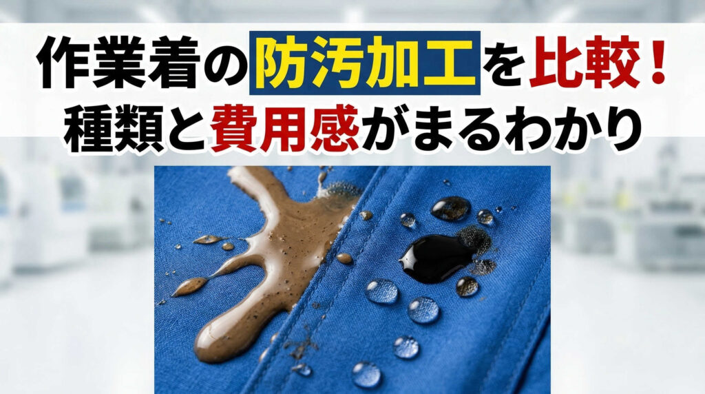 作業着の防汚加工を比較！種類と費用感がまるわかり