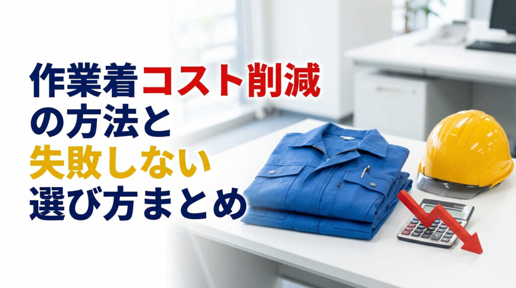 作業着コスト削減の方法と失敗しない選び方まとめ