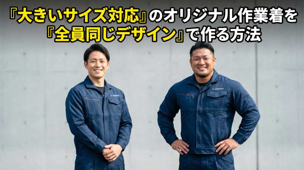 大きいサイズ対応のオリジナル作業着を全員同じデザインで作る方法