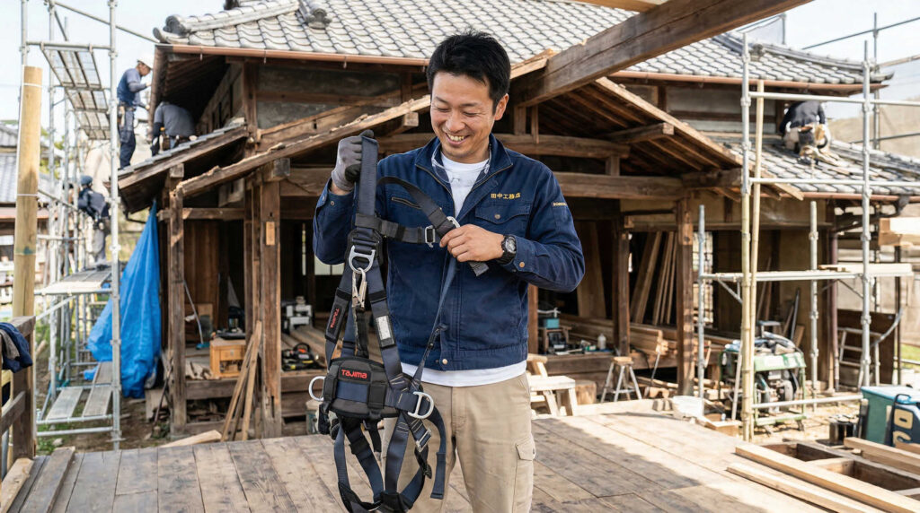 既存の作業着でハーネスを使う場合の注意点