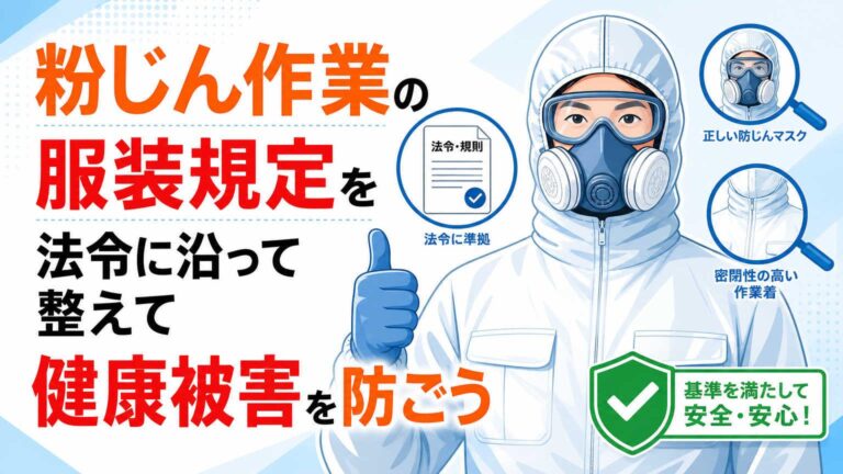 粉じん作業の服装規定を法令に沿って整えて健康被害を防ごう
