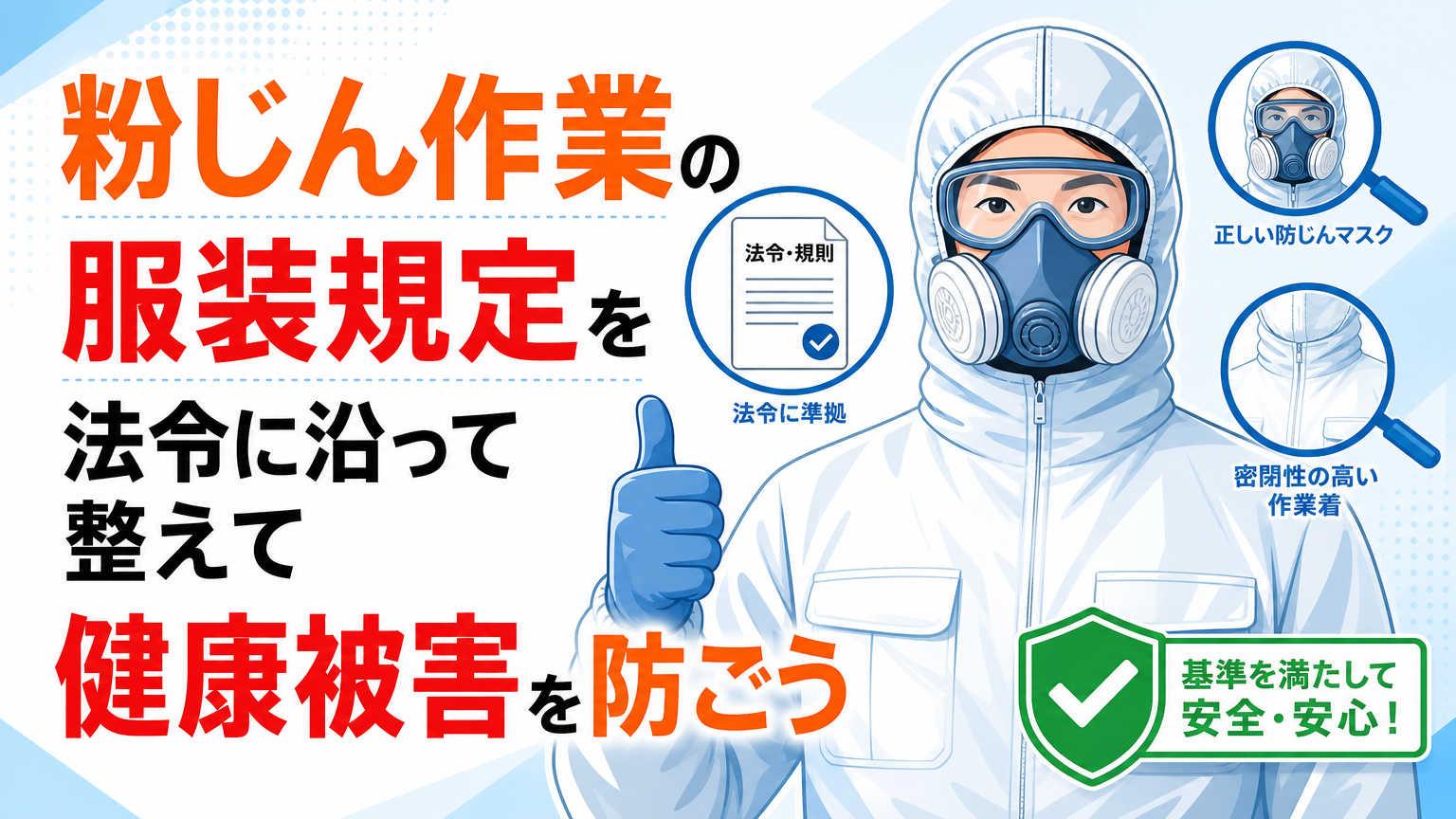 粉じん作業の服装規定を法令に沿って整えて健康被害を防ごう