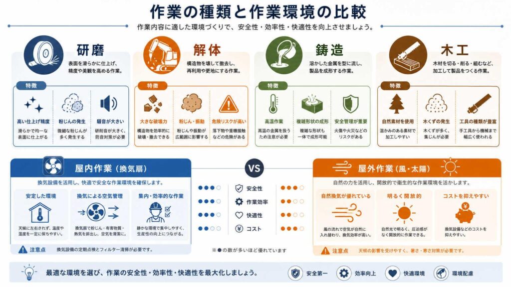 対象となる粉じん作業の判断基準