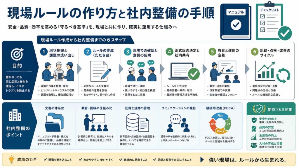 現場ルールの作り方と社内整備の手順
