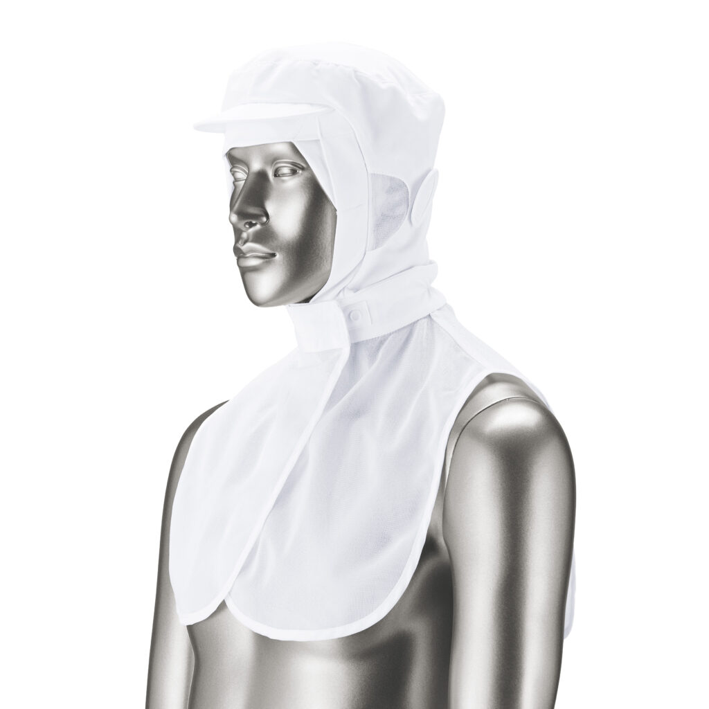 NPC6996 吸汗速乾ケープ頭巾 ホワイト（帽子）