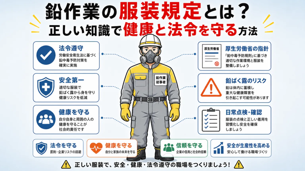 鉛作業の服装規定とは?正しい知識で健康と法令を守る方法